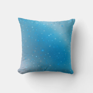 Sparkly Blue Violet och Silver Stars Dekorativ kud Kudde