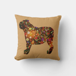 Sparkly bulldoggBokeh Silhouette Kudde