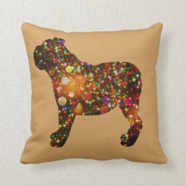 Sparkly bulldoggBokeh Silhouette Kudde