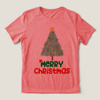 Sparkly Christmas Tree "Merry Christmas" Women's T Shirt