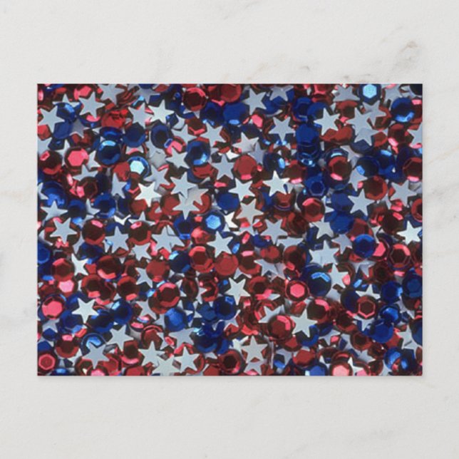 Sparkly Confetti Stars Vykort (Framsida)