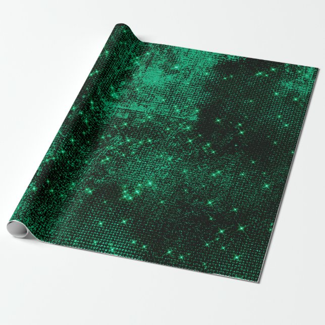 Sparkly Deep Cali Grönt Metallic Leather Urban Presentpapper (Utrullad)