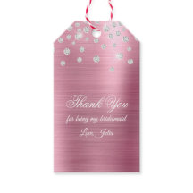 Sparkly Diamond Confetti Rosa Foil Tack