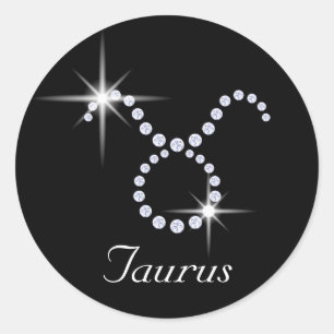 Sparkly Diamond Taurus Runt Klistermärke