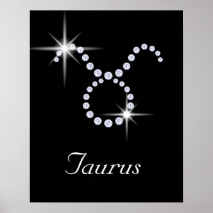 Sparkly Diamond Taurus-symbol Poster