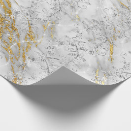 Sparkly Diamonds Marble Guld White Grått Presentpapper