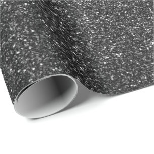 Sparkly elegant för djupa Glam glittersvartgrått Presentpapper