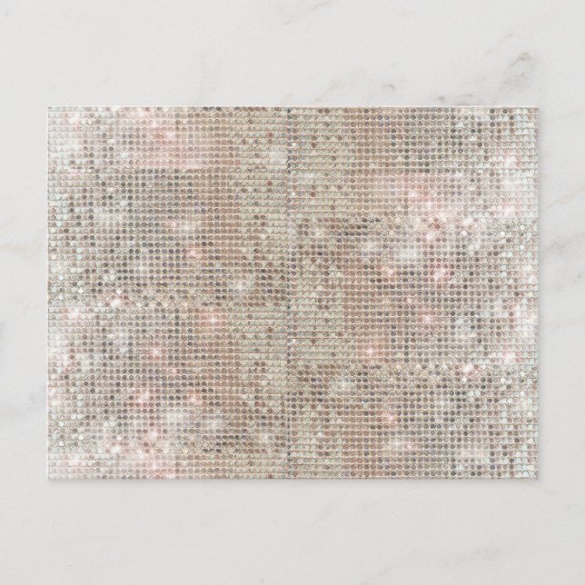Sparkly Faux Silver Sequin-vykort Vykort (Framsida)