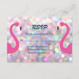 Sparkly Flamingo Bröllop OSA Kort