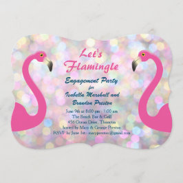 Sparkly Flamingo Förlovningsfest-inbjudan Inbjudningar