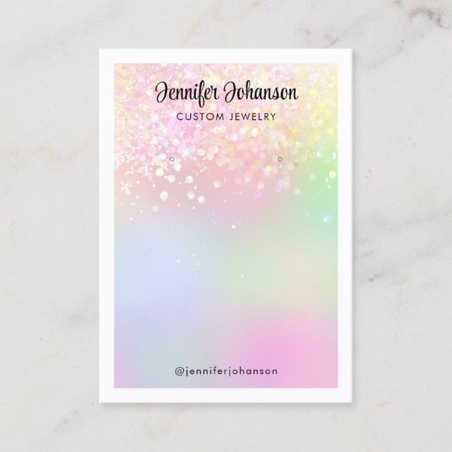 Sparkly glitter-smyckeshållare örhängen Regbow Visitkort (Framsida)