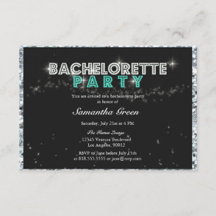 Sparkly Glitter Teal Bachelorette Party bjudande Inbjudningar