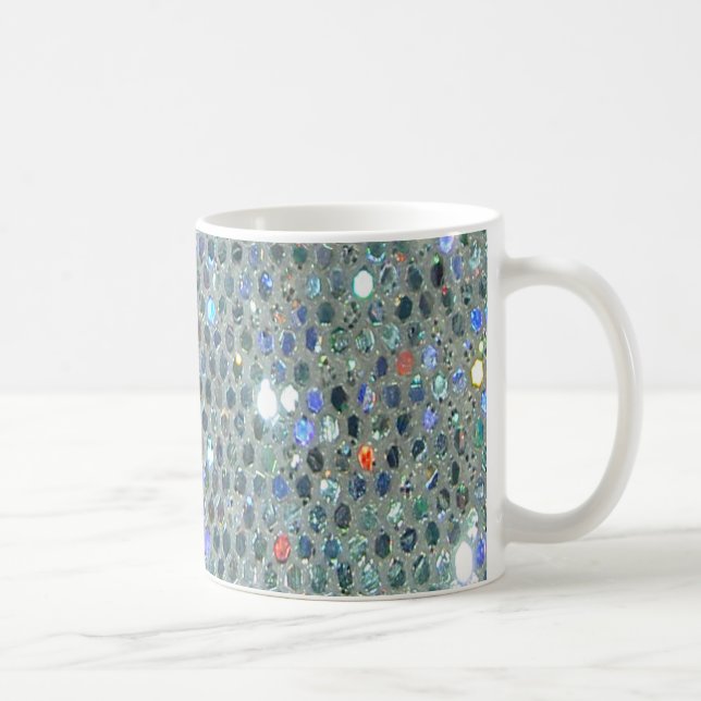 Sparkly Glitzy Silver Glitter Bling Kaffemugg (Höger)