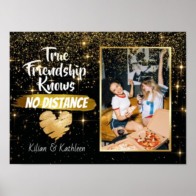 Sparkly Go Away-Vänskapen Avstånd Photo Poster (Framsidan)