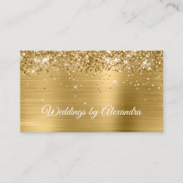 Sparkly Golden Glitter Guld Satin Ombre Foil Visitkort
