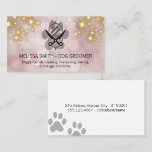 Sparkly Guld Bokeh Logotypen hund Visitkort
