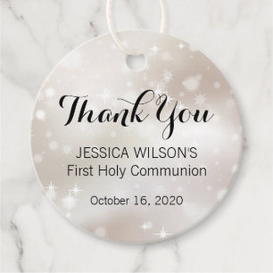 Sparkly Guld Celestial First Heliga Communion Gåvor Etiketter