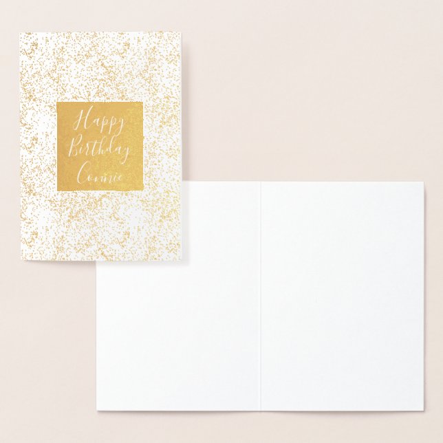 Sparkly Guld Confetti Birthday Folierat Kort (Display)