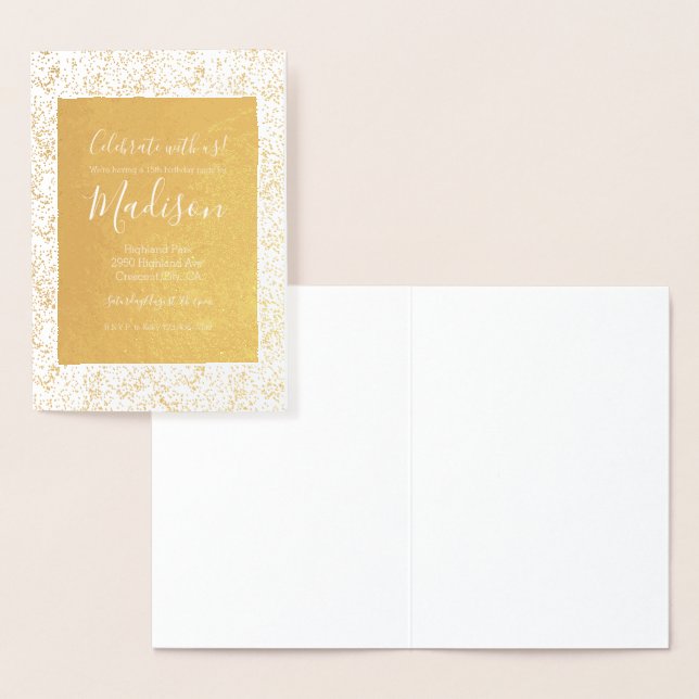 Sparkly Guld Confetti Folierat Kort (Display)