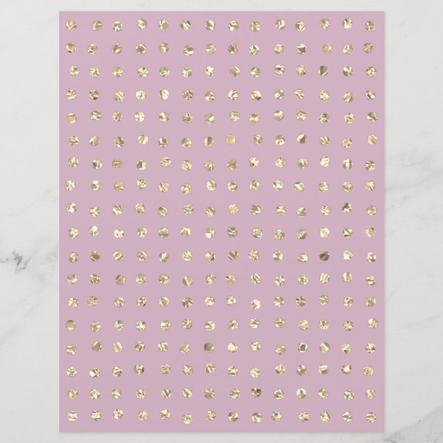 Sparkly Guld Crystal Glitter Dots Scrapbook Papper (Framsida)