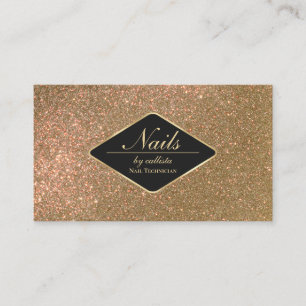 Sparkly Guld Glitter Black Makeup Nagel Lash Hair Visitkort