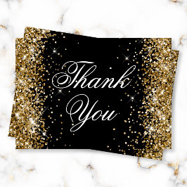 Sparkly Guld Glitter Black Tack Kort