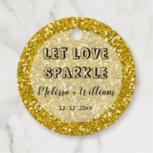 Sparkly Guld Glitter Let Kärlek Gnistra Gåvor Etiketter