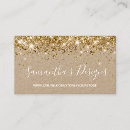 Sparkly Guld Glitter Online Store Kraft Visitkort