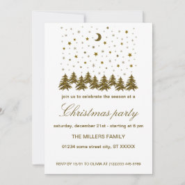 Sparkly guld jul-Julfesten Inbjudningar