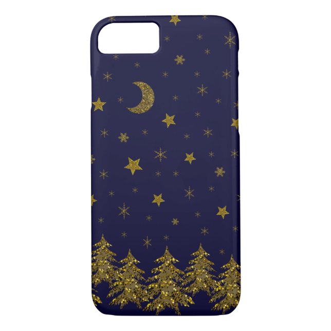 Sparkly guld Julgran Case-Mate iPhone Skal (Baksida)