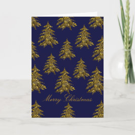 Sparkly guld Julgran Helgkort