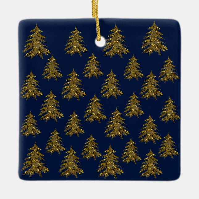 Sparkly guld Julgran Julgransprydnad Keramik (Framsida)