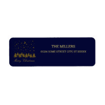 Sparkly guld, Julgran, måne, stjärnor på blå