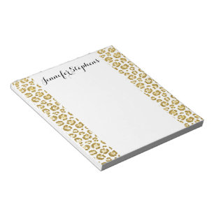 Sparkly guld- Leopard för glamorös Faux Anteckningsblock