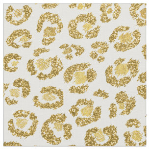 Sparkly guld- Leopard för glamorös Faux Tyg