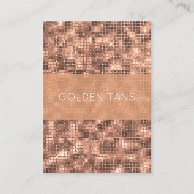 Sparkly Guld Luxury Gnistra Girly Sequins Visitkort (Framsida)