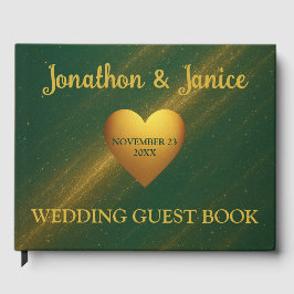 Sparkly Guld och Grönt Mystical Gästböcker