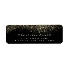 Sparkly Guld Sepia Confetti Black White OSA Returadress Etikett