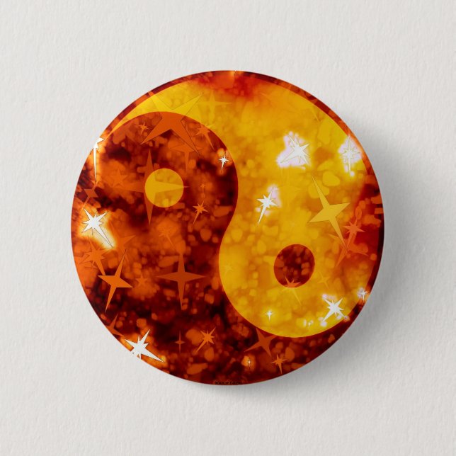 Sparkly guld- ying yang knäppas knapp (Framsida)