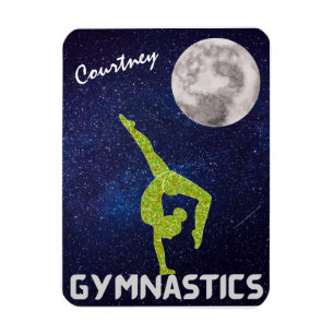 Sparkly Gymnast in Space vid Måne Magnet