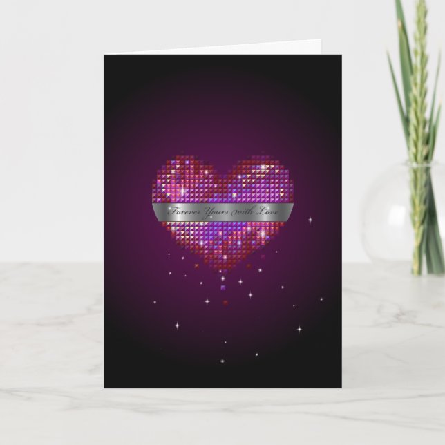 Sparkly Heart Valentine Helgkort (Framsida)