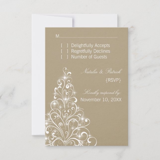 Sparkly Helgdag Bröllop OSA Card, latte Kort (Framsida)
