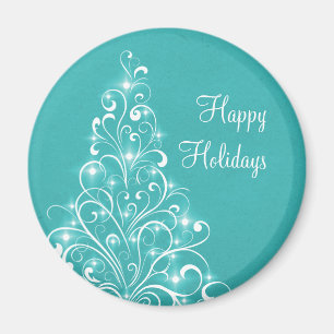 Sparkly Helgdag Magnet, Aqua Magnet