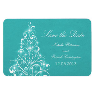 Sparkly Helgdag Spara datum magneter, Aqua Magnet