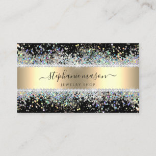 Sparkly Holografiska Glitter Diamonds Guld Black