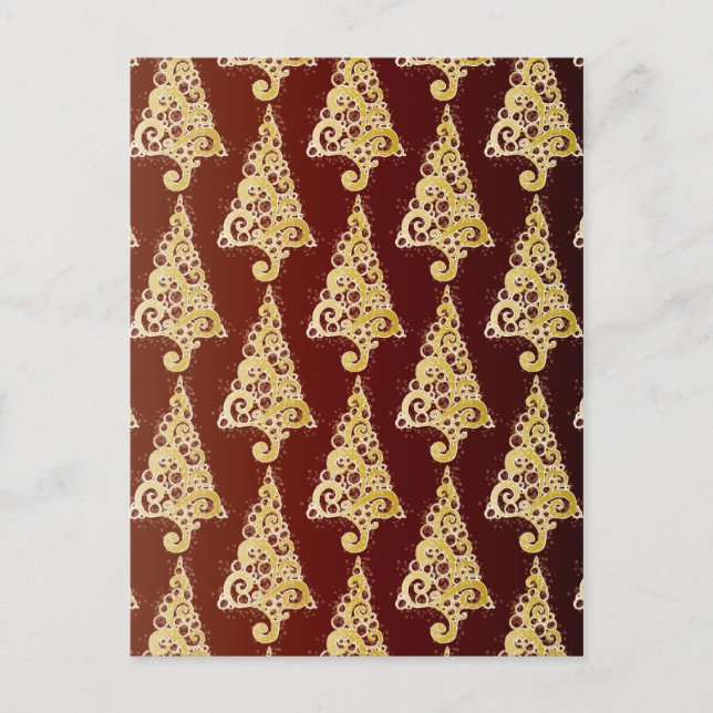 Sparkly Julgran Helg Vykort (Framsida)