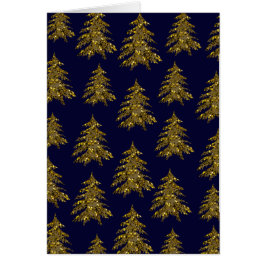Sparkly Julgran i blått Hälsningskort
