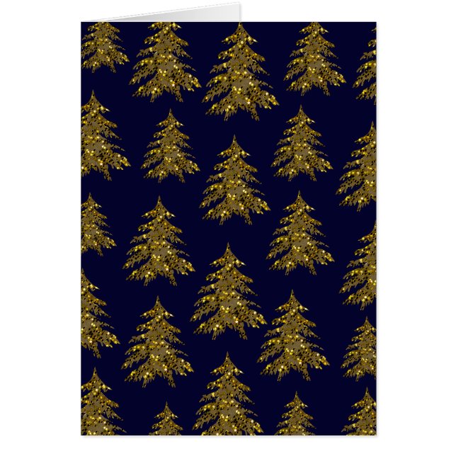 Sparkly Julgran i blått Hälsningskort (Framsidan)