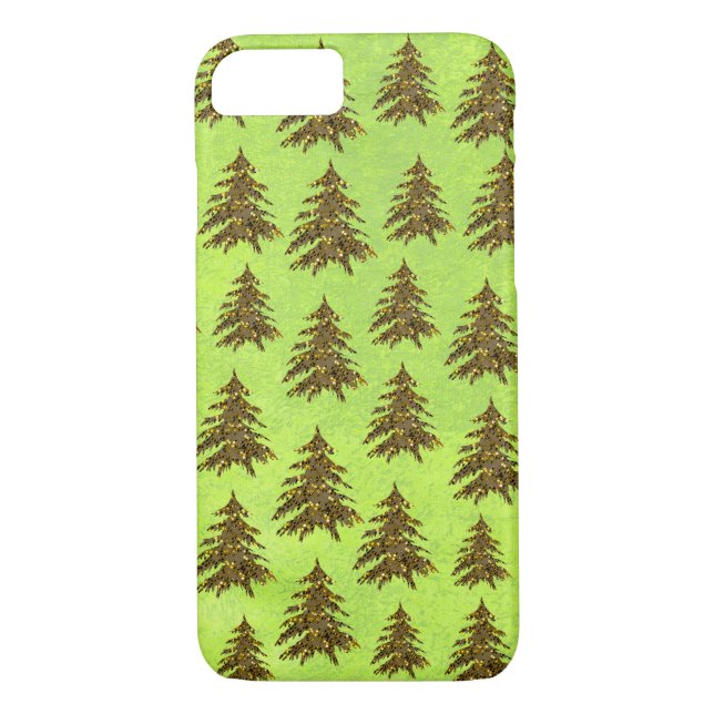 Sparkly Julgran på abstrakt papper Case-Mate iPhone Skal (Baksida)