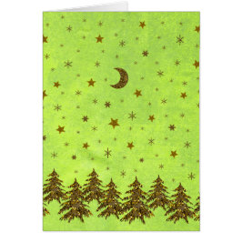 Sparkly Julgran, stjärnor på abstraktens pappra Hälsningskort